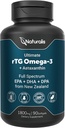 Naturalis Ultimate rTG Omega 3 Fish Oil 1800mg de Wild New Zealand Tuna - Full Spectrum Omega3s EPA, DHA & DPA - Sostentablemente Fuented, No GMO, Gluten Free - 90 Softgels
