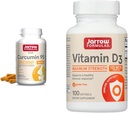 Jarrow Formulas Curcumin 95 500mg - Hasta 120 Servings (Veggie Caps) & Vitamina D3 125 mcg (5000 UI) - 100 Servings (Softgels)