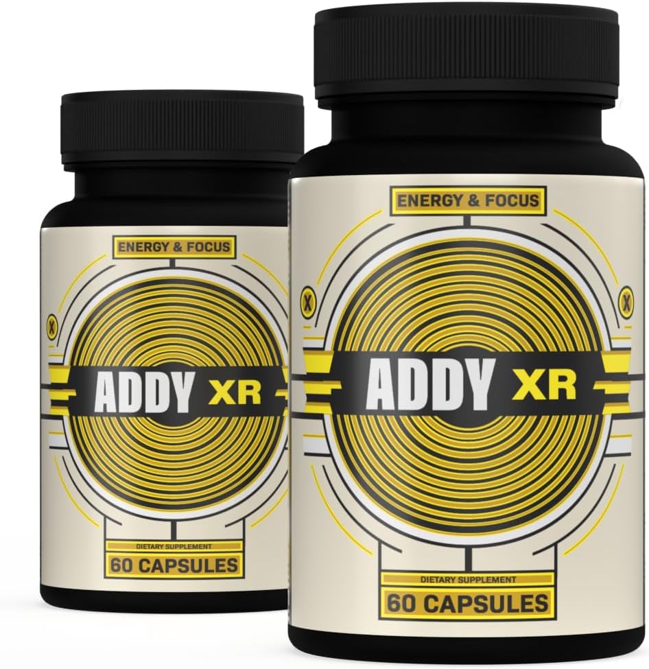 ADDY XR - Adderall Alternative - Luxury Energy Management - Focus & Energy Supplement - High End Brain Booster - Focus, Energy y Memory Support Vitaminas - Clean Energy - Sharp Focus - 2 Pack (2)