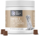Omega Bites for Dogs - Suplemento de aceite de pescado picante con ácidos grasos Omega 3 y vitamina E para la salud conjunta y la piel " Salud de la carne - 60 Cuenta