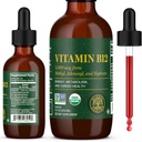 Centro Mundial de Sanación - Vitamina B12 Sublingual 5000 MCG Suplemento Orgánico Líquido, Metilcobalamina, Adenosylcobalamin, Hydroxo Larga Energía y Metabolismo Saludable - Vegan B12 Vitaminas (1 Oz)