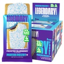 Alimentos legendarios 22g Protein Pastry+ Frosted Blueberry, Low Carb Meal Replacement Bar - Low Glycemic, Gluten Free Protien Snacks - Healthy Keto Snack Box 8 Zero Sugar Energy Bares - Diabético Friendly