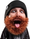 Cabeza de barba Bushy Bicicleta Beanie - Gorra de cuchillo divertido y traje de barba falso Negro