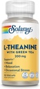 SOLARAY L-Theanine 200mg con té verde - Modo saludable, relajación y estrés ocasional - Lab Verificado, Vegan, Gluten Gratis - 90 Servimientos, 90 VegCaps