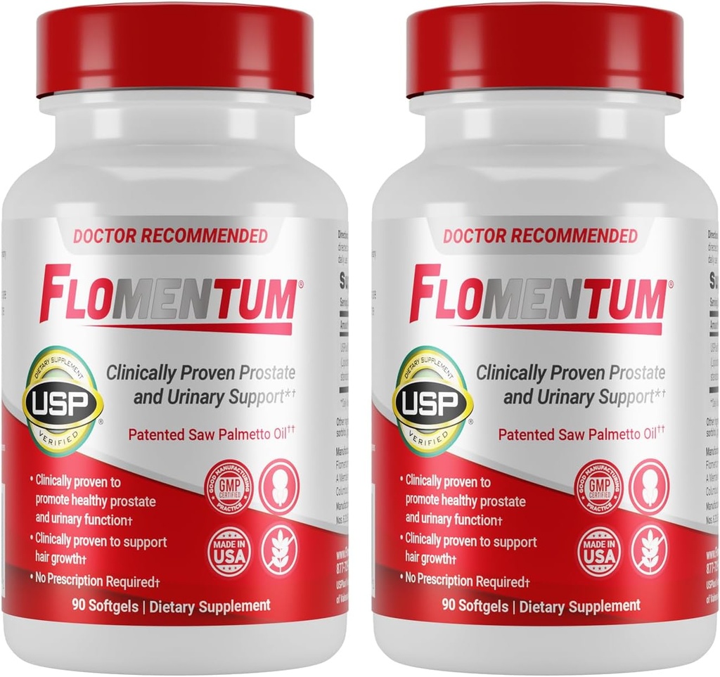 Flomentum® Saw Palmetto for Men Prostate Supplement ← Apoyo a la Prostata Suplemento para la Salud de los Hombres Silencio USP Verified - Healthy Urinary Flow &amp; Urinary Function - 320mg Once Daily (180 Cuenta)