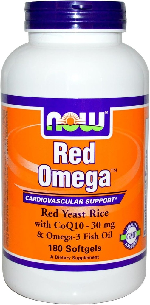 AHORA Alimentos - Levadura roja Omega rojo con CoQ10 30 mg. - 180 Softgels