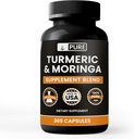 Turmeric & Moringa (365 Capsules) No Magnesium Or Rice Fillers, Always Pure, Lab Verified
