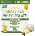 MariGold Grass-fed Whey Protein Isolate Powder - Creamy Vanilla Flavor - 1 Lb Bag TEN 100% Puro, Procesado en frío, MicroFiltered, Undenatured, Non-GMO, rBGH Free, Soy Free, Gluten Free, Lactose Free