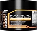 EC Sports Brain Boost Tropical Punch Suplemento Nootropic para Focus, Faster Processing, Instant Energy & Performance w/ 18 Nootropics - 30 Servings