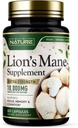 Construido por la Mane 10.000 mg de Nature Lion – Suplemento de cuarto de baño de fuerza extra para el soporte cerebral nootrópico – Función de enfoque, memoria y cognitivo – No GMO, libre de gluten, Vegan - 60 cápsulas