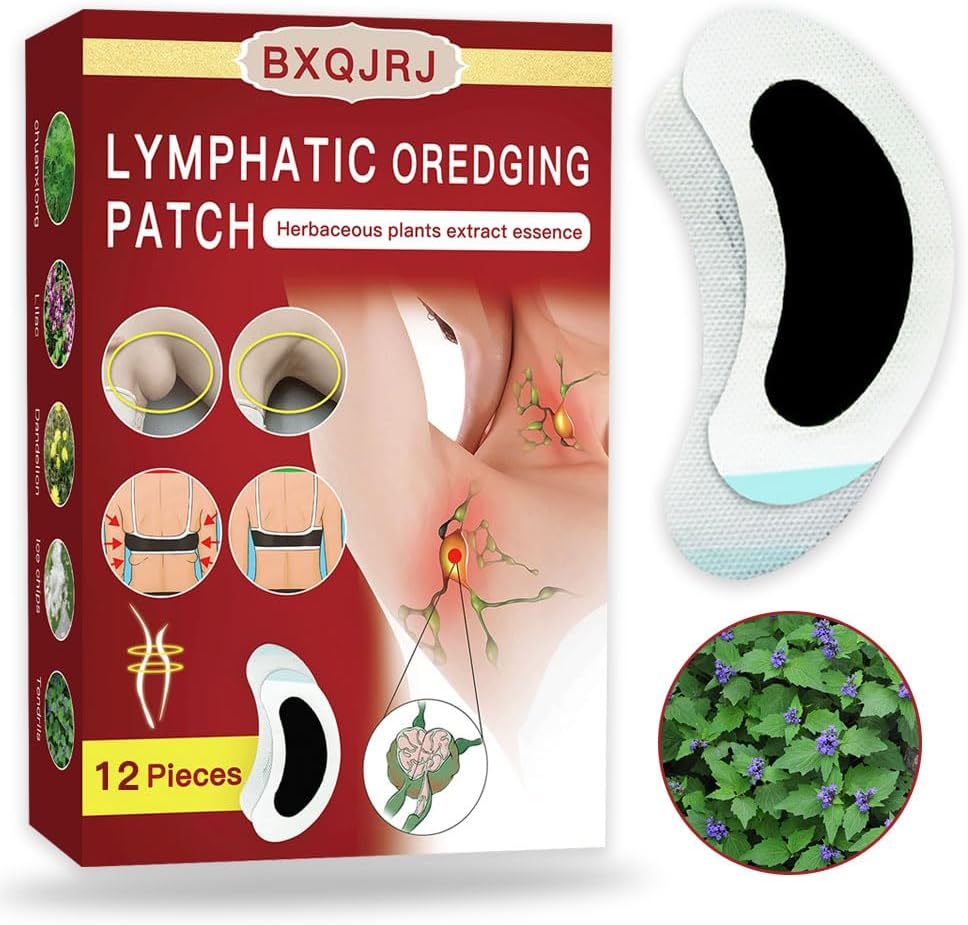 Herbal Lymph Nodes Patch, Lymphatic Drainage Patch,Herbal Lymph Care Patch,Neck Lymph Node Patch para Hombres y Mujeres(12)
