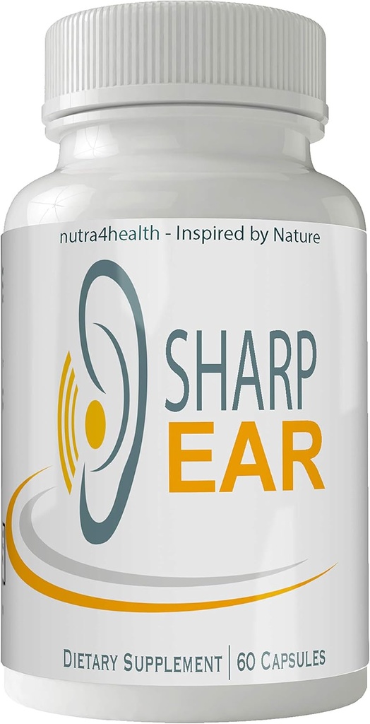 Sharp Ear Complete Tinnitus Relief Supplement, 60 Capsules, Proprietary Blend to Reduce Ear Ring and Support Optimal Hearing Function and Clarity