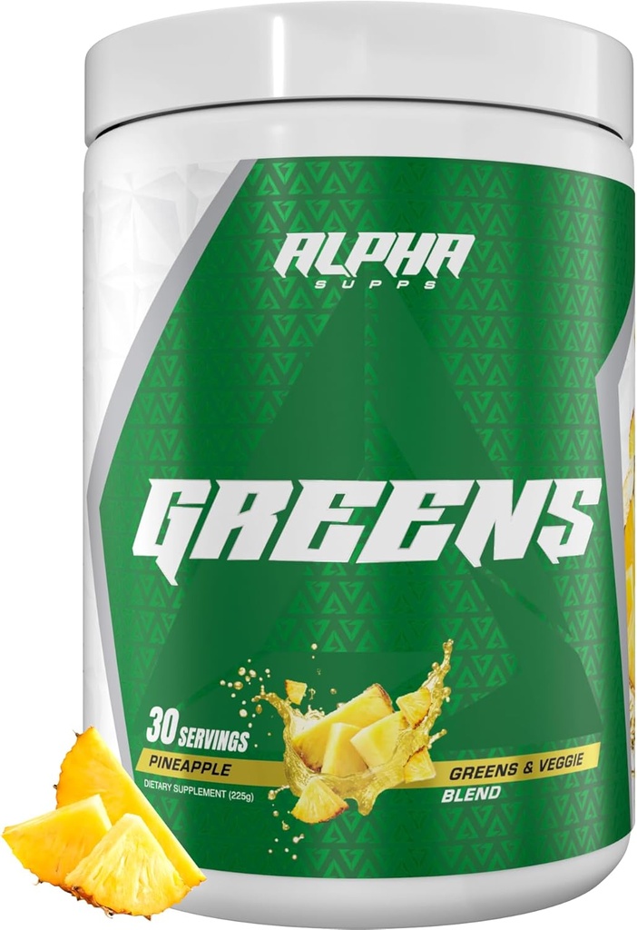 Supps alfa - Suplemento de verdes alfa ← Frutas " Vengetable Superfood Powder tención Más de 40 ingredientes naturales basados en plantas ← Prebiótico " Soporte digestivo Probiótico Blend - 30 Servimientos (Pineapple)