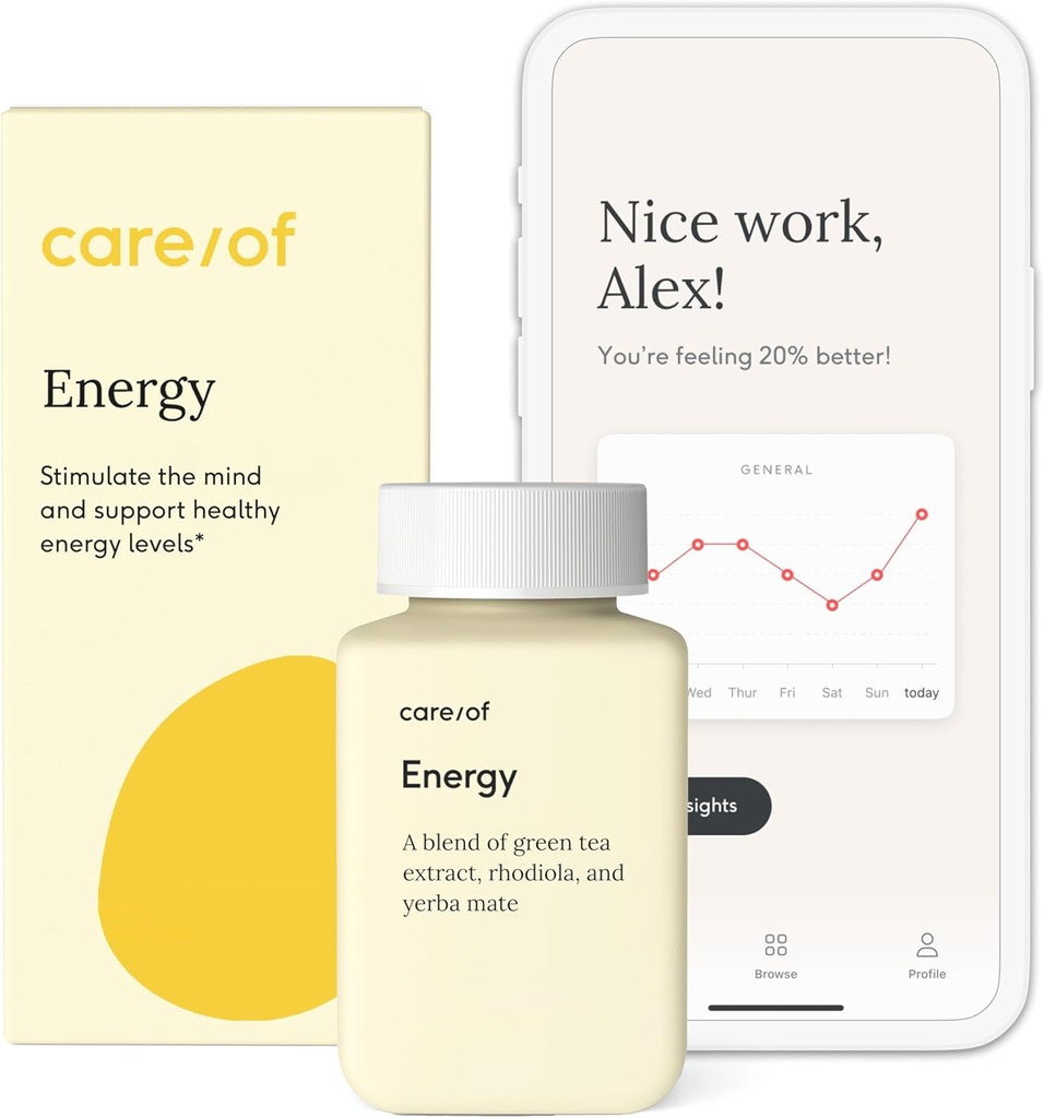 Care/of Natural Energy Supplements for Fatigue Vitamins for Energy and Tiredness for Women &amp; Men, Energy Vitamins for Women for Healthy Energy, Energy Supplements for Women – 30 Energy Pills