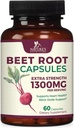 Beet Root Capsules 1300mg - Extra Strength Red Beetroot Powder Suplemento – Apoyo Nitric Oxide Production, Heart Health & Natural Energy – Non-GMO, Vegan, Gluten Free – 60 Veggie Capsules
