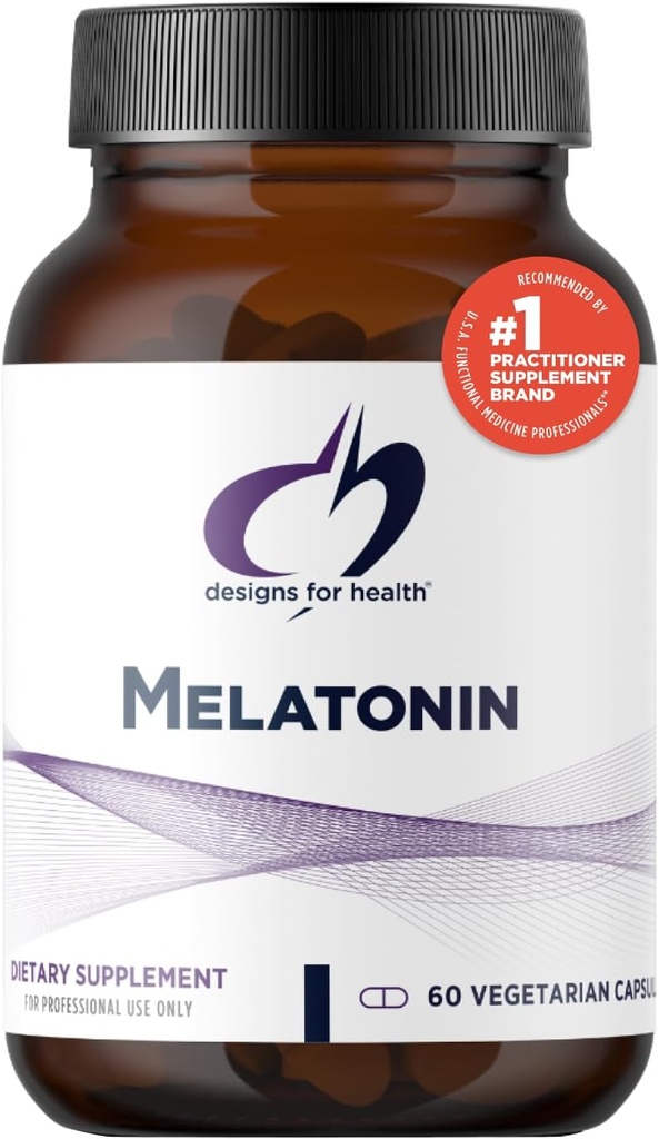 Diseños para Melatonina de Salud 3mg - para Adultos - Vegetariano + No GMO (60 cápsulas)