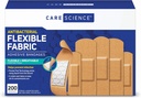 Care Science Fabric Adhesive Bandages, 200 ct Bulk surtido tamaños ← Protección flexible + transpirable para primeros auxilios y cuidado de heridas