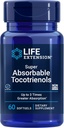 Extensión de vida Super Absorbable Tocotrienols, Vitamina E como D-Alpha tocopherol, Tocotrienol mixto, Apoyo Crecimiento del cabello, Función del cerebro, Libre de gluten, No GMO, 60 softgels