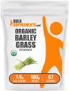 BulkSupplements.com Pólvora de cebada orgánica - Pólvora de Superalimentos Verdes, Suplemento Herbal - Vegan-Friendly, 1,5g por Serving, 100g (3.5 oz) (Pack of 1)