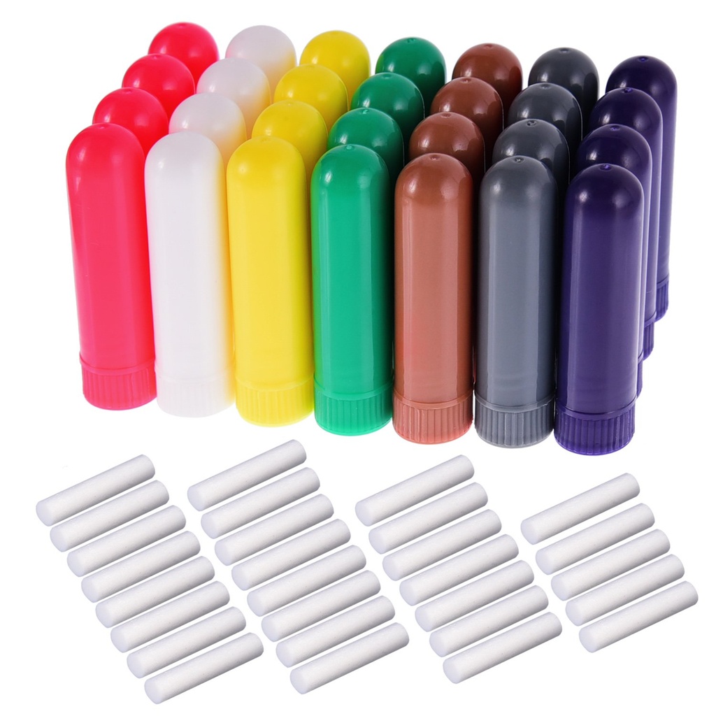 eBoot 28 Sets Aromaterapia Aceite Esencial Inhaladores Nasal Tubos Refillable Inhaler Stick, 7 Colores, con Wicks