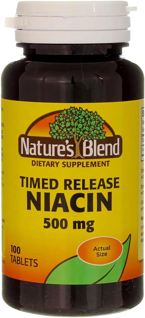 Tablas de liberación de Niacina Blend de la naturaleza, 500 mg, 100 Ct (2 Pack)