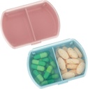 Sibba Pill Organizer Caja 2 PCS Waterproof Travel Medicines Container Purse Essentials Small Cute Fish Oil Holder Suplementos Mini Pillbox Dispenser Reminder Portable Pouch Accesorios