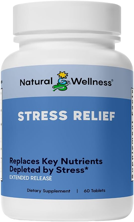 Natural Wellness Stress Relief – Extended Release Formula with Magnesium, Valerian, Hops & Skullcap –Promotes Calm, Focus, Relax & Energy Balance – Natural Sleep Aid &amp; Anxiety Relief – 60 Tablets