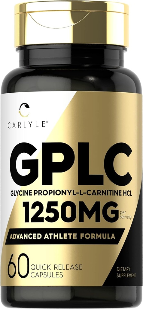Carlyle GPLC Suplemento 1250mg  60 cápsulas ← Glycine Propionyl-L-Carnitine ← Advanced Athlete Formula ←Non-GMO, Gluten Free