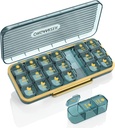 Pill Organizer 3 Times A Day, 7 Day Pill Box 3 Times A Day - Acedada Weekly Vitamin Box Organizer with 7 Separate Containers, Portable Daily Medicine Planner Case for Vitamin Fish Oil Supplement, Blue