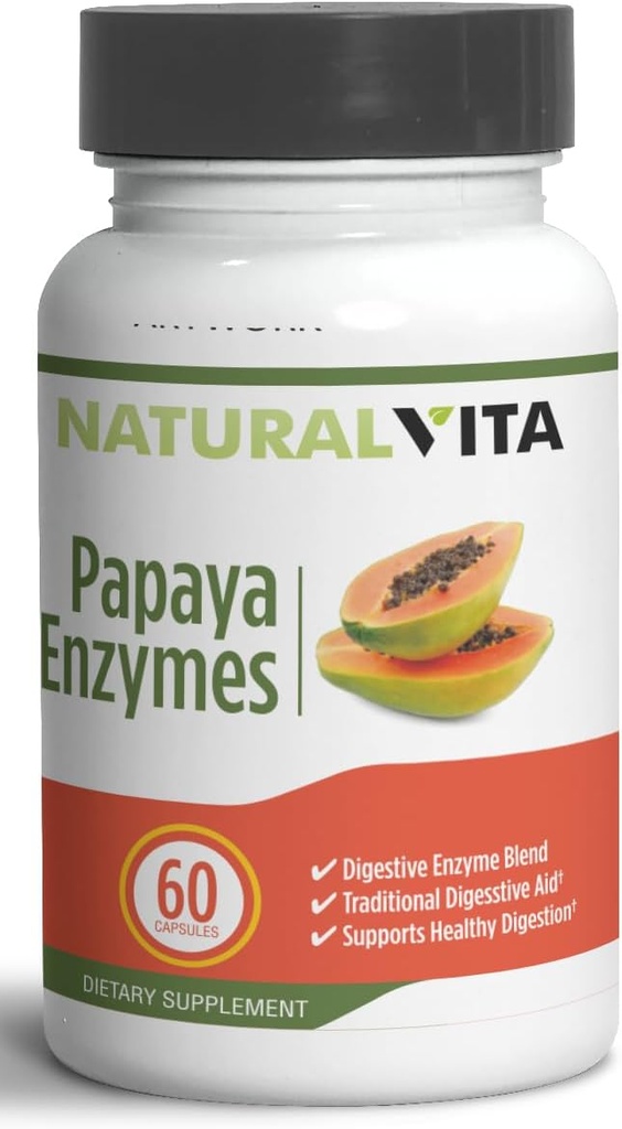 Genérico Vita Papaya Enzymes, Tratamiento Digestivo Ayuda con Enzyme Blend, Suplemento dietético, Nourish Your Gut with Our Papaya Enzyme Blend for Digestive Harmony and Well-Being.