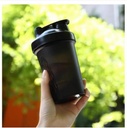 CHNLML Protein Shaker Bottle 400ML/16Oz w. Shaker Ball for Protein Shake, Shaker Bottle with Mixing Ball, Leak-Proof, BPA-Free, for Gym, Workout, Juice Mixer (Black/Black Body, 16Oz-400ML-1Bottle)
