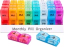 ASprink Monthly Pill Organizer 2 veces al día,30 Day One Month Pill Box AM,31 Day Pill Case Pequeños Compartimientos para mantener vitaminas,Travel Medicine Organizer,31 Day Pill Organizer Dos veces al día