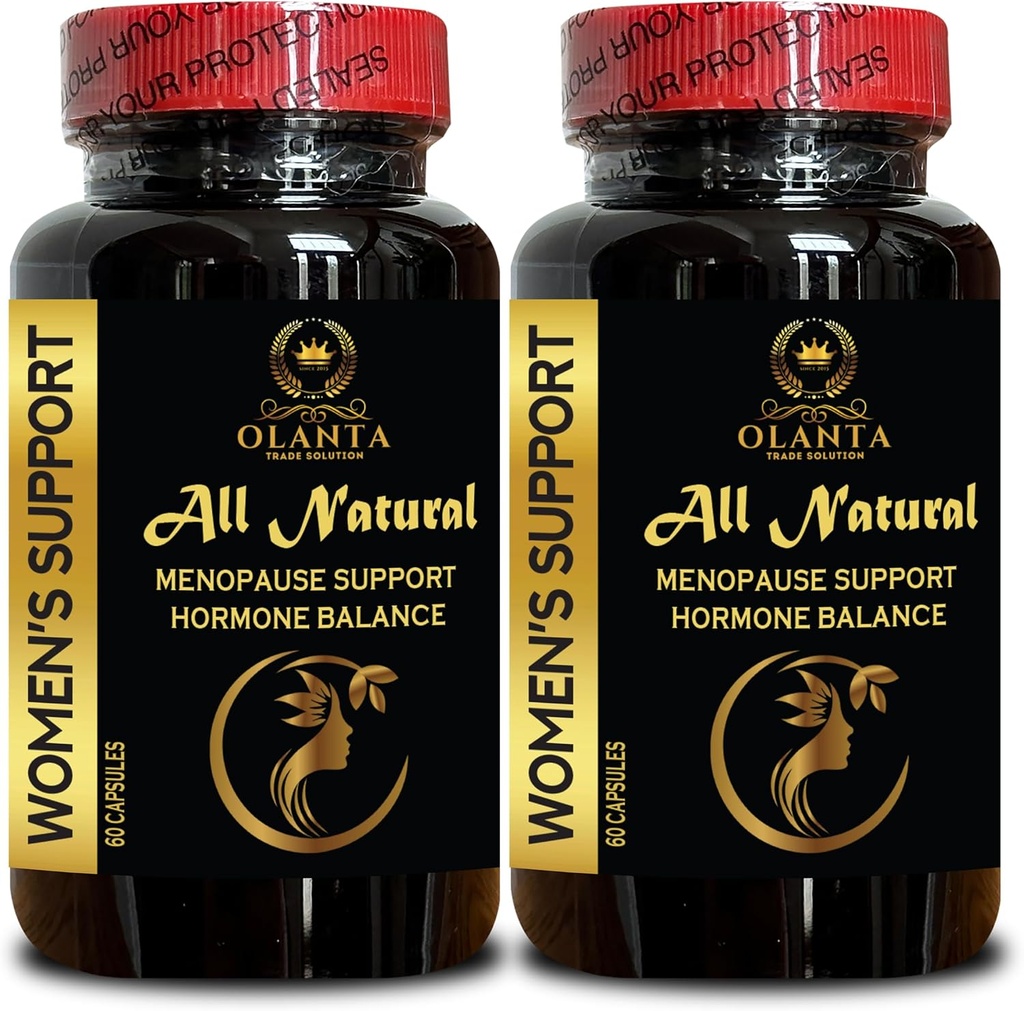 Suplemento de apoyo a la menopausia - Suplemento para lápices calientes, píldoras negras y suplemento herbal, Suplementos de menopausia para las píldoras de apoyo a las mujeres - 2 botellas 120 cápsulas