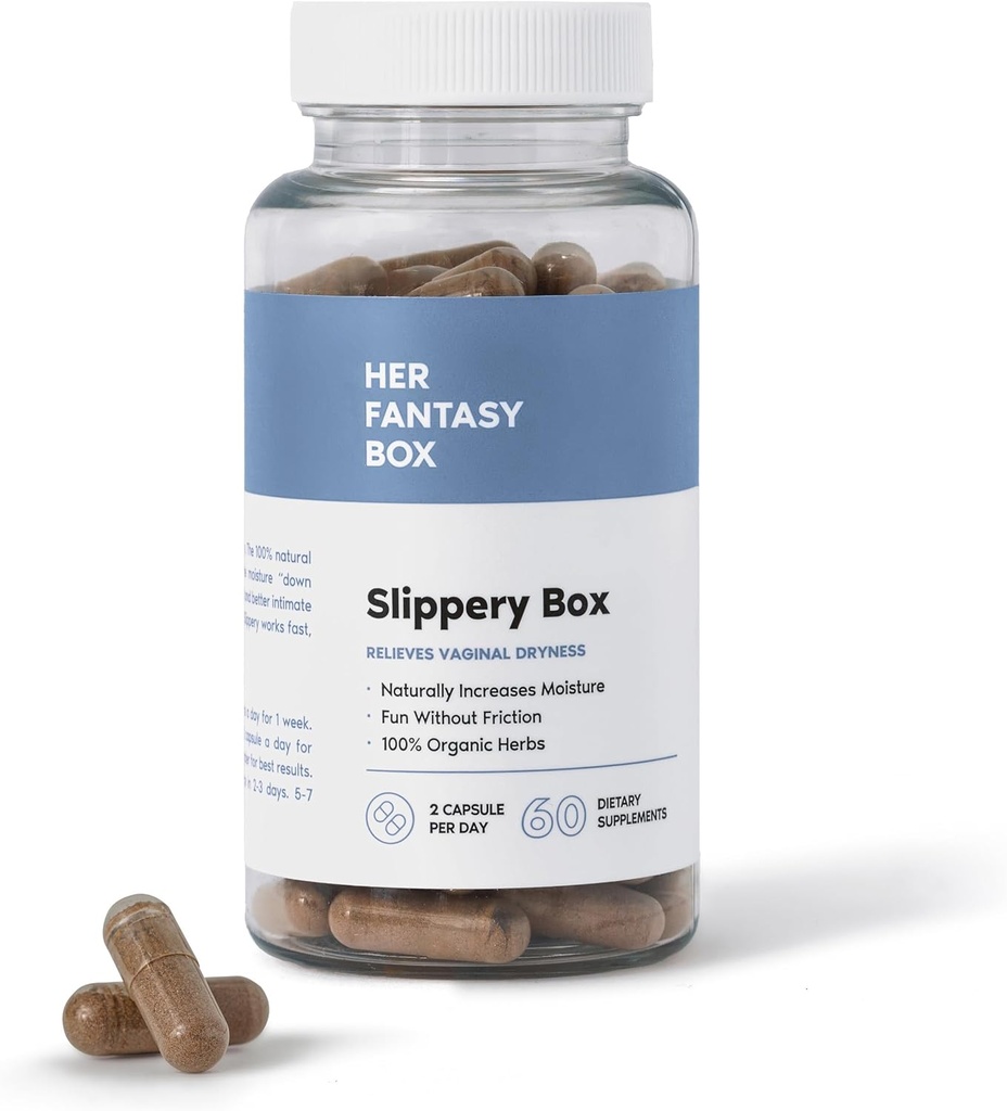 Su Caja de Fantasía tóxico Slippery Box ← Fast-Acting Slippery Elm Capsules for Feminine Wellness & Intimate Moisture Support – 60 cápsulas Vegan