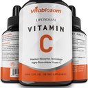Vitamina Liposómica C 2000mg Líquido para Adultos, Alta Absorción VIT C, Maximizar la vitamina C, Sistema Inmunitario " Apoyo Antioxidante, 60ML (1 botella)