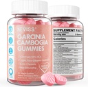Azúcar Garcinia Cambogia Gummies 1000mg 95% HCA con L-Carnitina, Raspberry Ketone, Chromium, Green Coffee Bean for Metabolism, Energy Boost, 100% Ecológico Extracto, Vegan, Strawberry Flavor 120 Cts