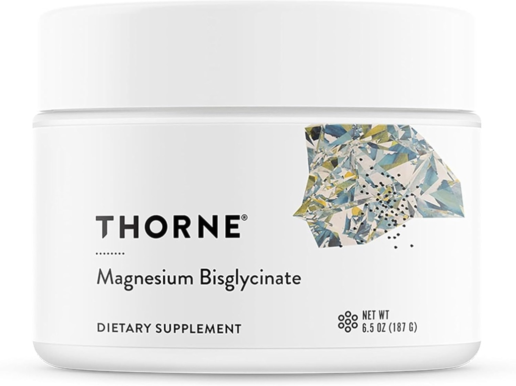 THORNE - Bisglycinate de Magnesio - Fórmula de Magnesio Polvo - Soporte Descanso sueño, relajación muscular, salud cardíaca y metabolismo* - NSF certificado para el deporte - 60 servidumbres - 6.5 Oz Jar