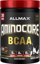 ALLMAX Nutrition AMINOCORE BCAA Powder, 8.18 Gramos de Aminoácidos, Intra y Post Workout Recovery Drink, Gluten Free, White Grape, 315 g