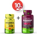 OrZAX Vitamina D3 10000 iu Capsules de Elderberry, 2000mg Sambucus, Bundle