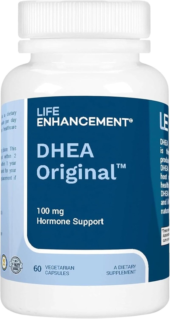 Mejora de la vida DHEA Original - 100 mg DHEA Suplemento con 10 mg Vitamina C- 60