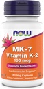 Now Supplements, MK-7 Vitamin K-2 100 mcg, Cardiovascular Support*, Supports Bone Health*, 180 Veg Capsules