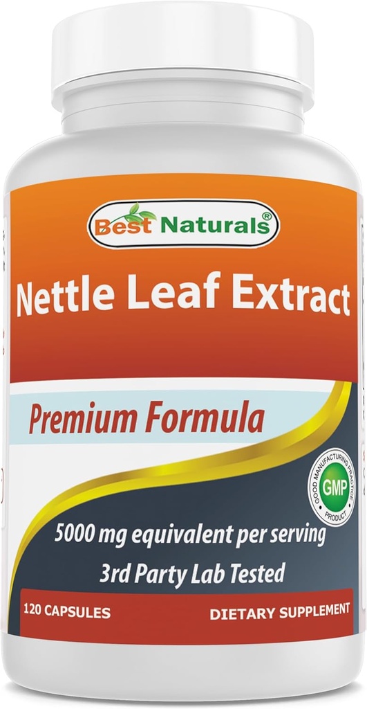 Mejores Naturales Nettle Leaf Extracto 5000 mg Equivalente por Serving- 120 Capsules