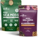 KIKI Green Sea Moss Powder Bundle - Immune Support Superfood Complex 8 oz, 6 oz - Raw Sea Moss, Burdock Root, Bladderwrack, Elderberry Extract - para Immunity Boost, Energy &amp; Health Support