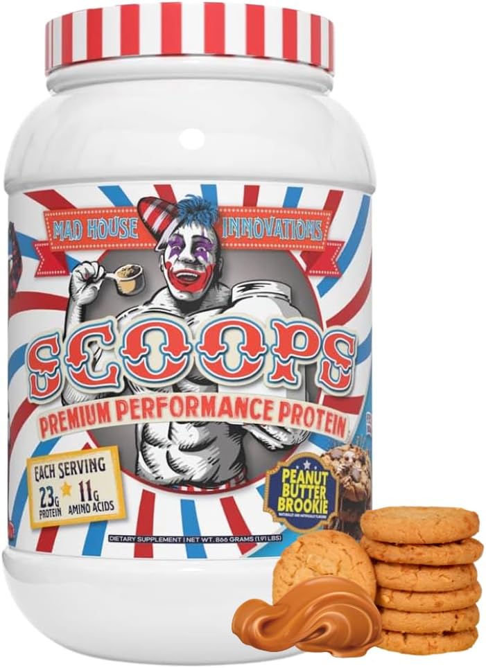 Mantequilla de maní Brookie Flavored Isolate, Concentrate & Hydrolyzed Whey Protein Powder - Bajo en azúcar, Carbs & Fat 2LB Tub, 23G de Protein Best for Lean Muscle 26 Servings