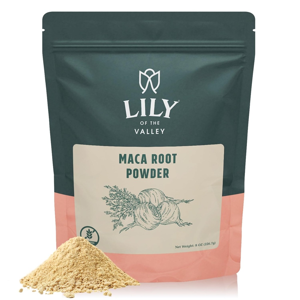 Lily of the Valley Maca Root Powder - Great Superfood for Breakfast, Smoothies & Baking - Premium Grade - Gelatinized for Easy Digestion - Vegan &amp; Gluten-Free - Empaquetado en bolsa resealable (8oz, 226g)