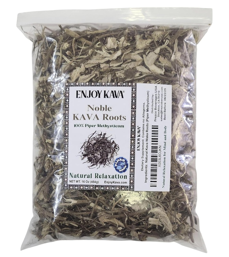 Authentic 100% Noble KAVA - Root Cut &amp; Sifted (16 Oz Bag) Imported from FIJI Islands