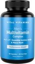 Complejo Multivitamina de Hombres Vital Vitaminas Vitales - Hecho con ácidos esenciales &amp; Maca Root - con vitamina A, C, E, B6, B12, D3 &amp; Male Performance Blend - Daily Mens Multivitamin - 60 cápsulas