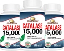 Rise-N-Shine Catalase Supplement 15,000 - Powerful Antioxidant Enzyme for Hair Health - Hair Supplements for Strong Hair - 90 Capsules - Pack of 3 Full Size Bottles (90-Day Supply)