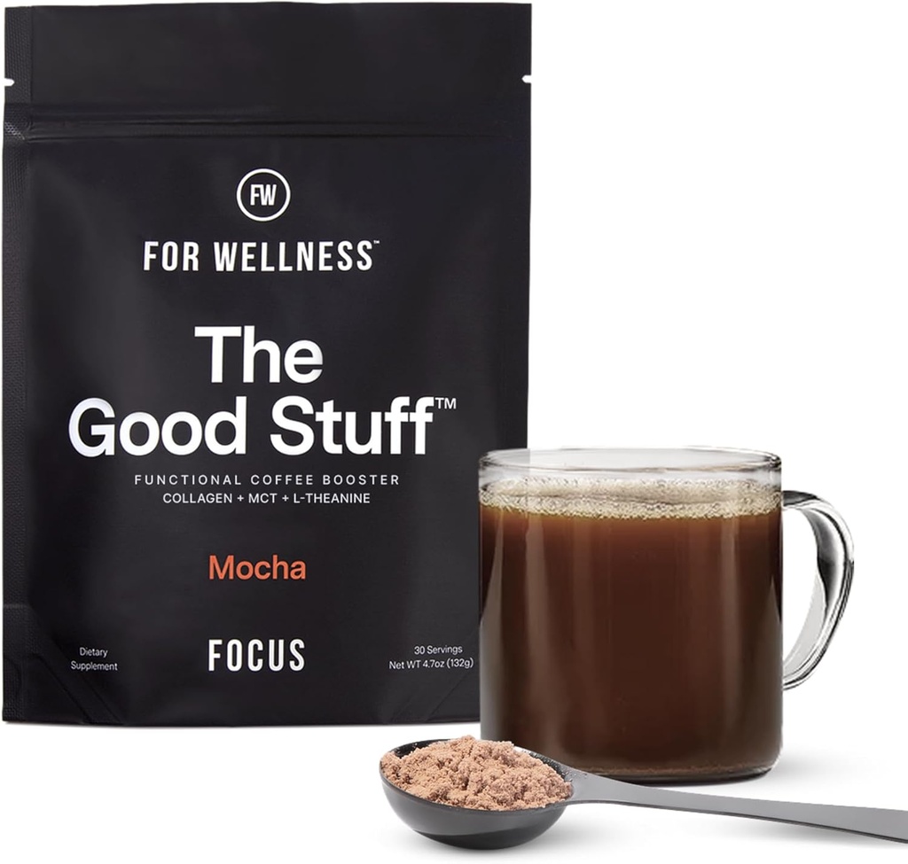 Para Wellness The Good Stuff Focus – Mocha Coffee Booster Silencio Nootropic Collagen Creamer con MCTs for Focus, Energy & Wellness ← Non-Dairy, Keto-Friendly, 30 Servings