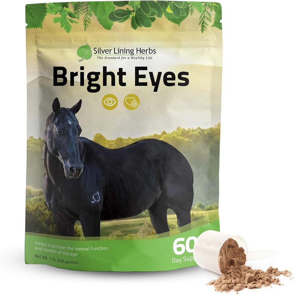 Herbs de forro de plata Ojos brillantes Vitaminas - Horses Eye Supplements to Support Capillary Health, Great Vision, " Global Eye Health - Plant-Based Herbal Horse Supplements - 1 lb 60-Day Supply